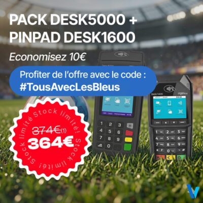 Pack TPE Ingenico Desk 5000 Wifi & Pinpad Desk 1600 Sans Contact