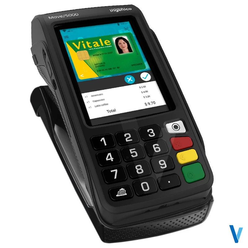 TPE Ingenico Move 5000 Wifi Santé EI96 CAM2 Base IP/ADSL – Image 2