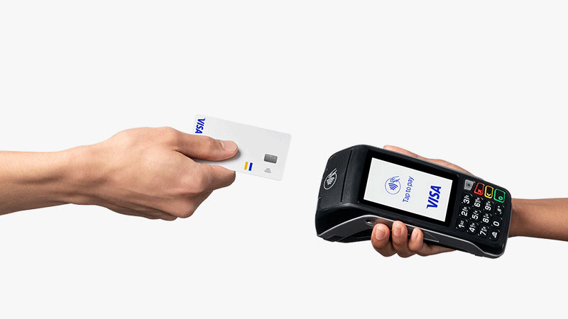 carte bancaire visa qui paie sans contact terminal de paiement move 5000