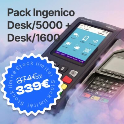 Pack TPE Ingenico Desk 5000 Wifi & Pinpad Desk 1600 Sans Contact